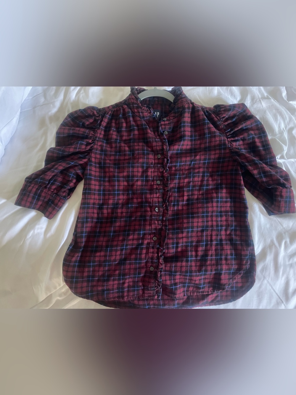 Y2K GAP PLAID BLOUSE XS